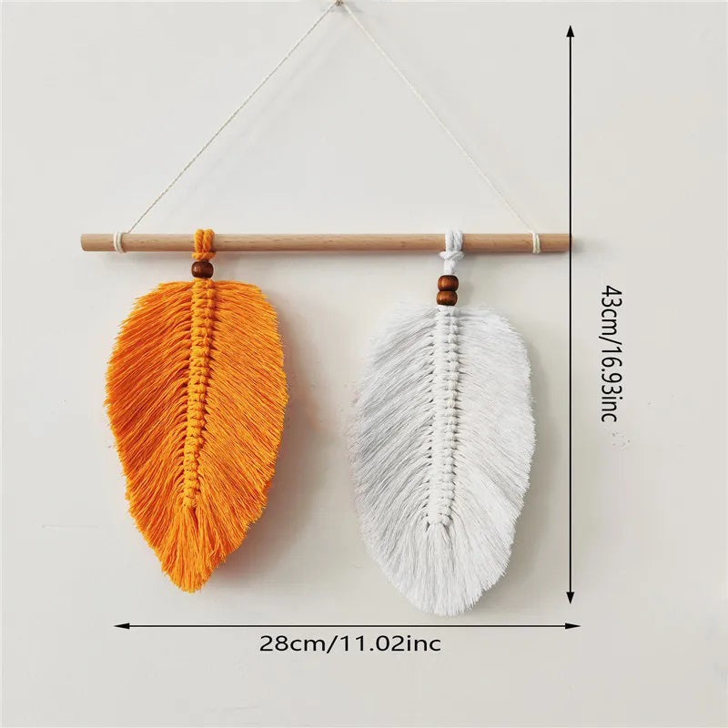 Nordic Macrame Wall Hanging: Leaves & Tassels