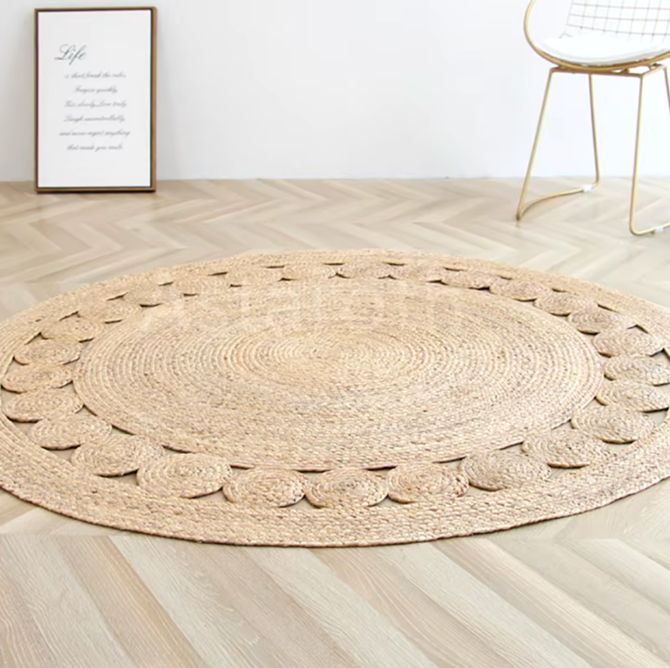 Handmade Water Reed Rattan Rugs for Bedroom and Living Room