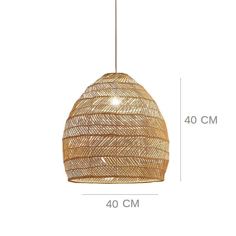 Japandi-Style Handmade Rattan Pendant Lamp