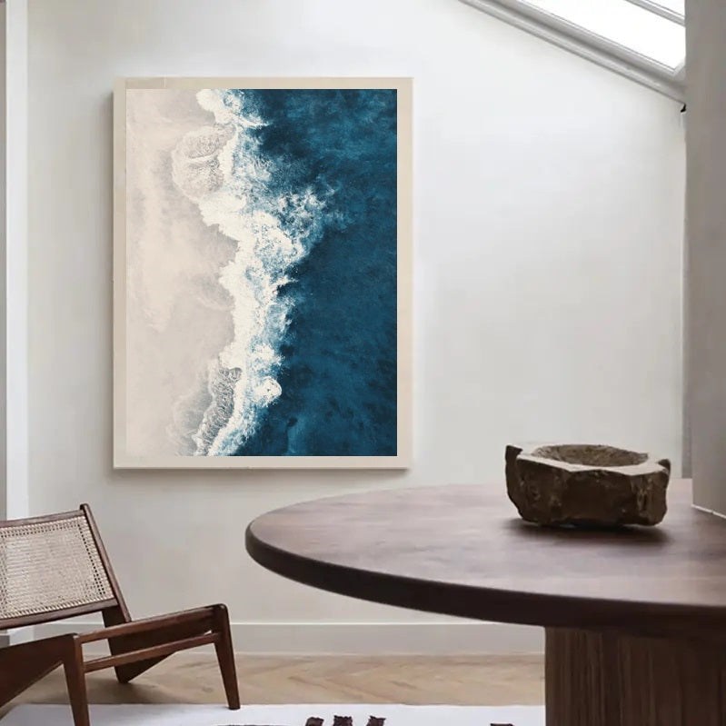 Coastal Tranquility: Abstract Wave Painting