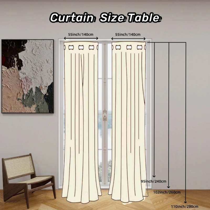 Thicken Sheer Curtains for Bedroom, Living Room, Balcony (Set of 2 Panels)