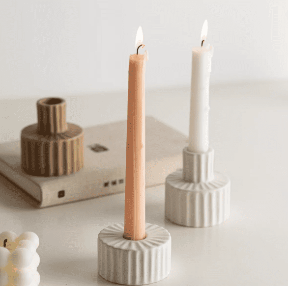 Set of 2 Ceramic Candle Holders