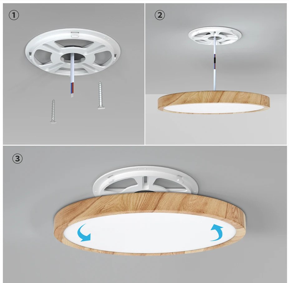 Wood & Metal LED Ceiling Light