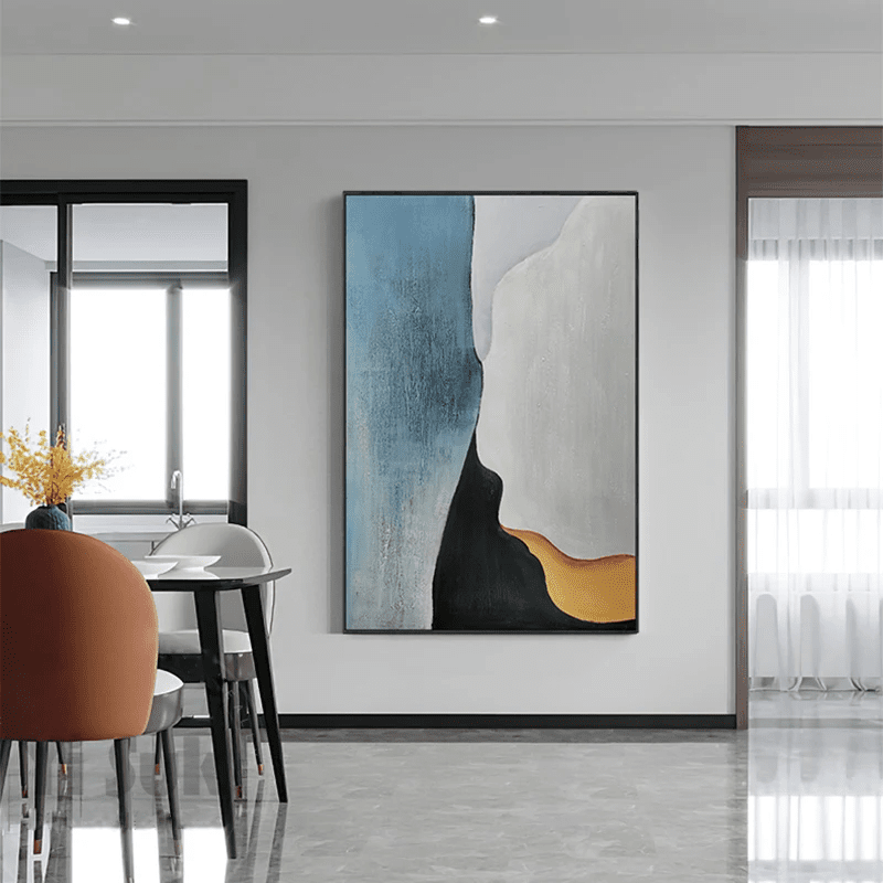 Modern Minimalism: Hand-Painted Abstract (Large Canvas, Textured)