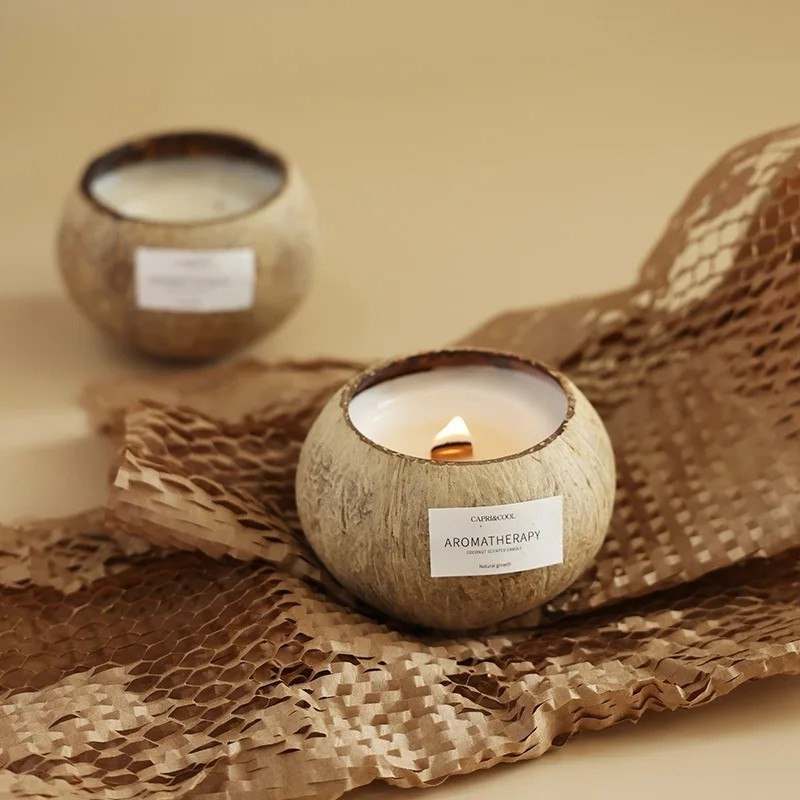 Coconut Shell Candle: Aromatherapy Gift Box