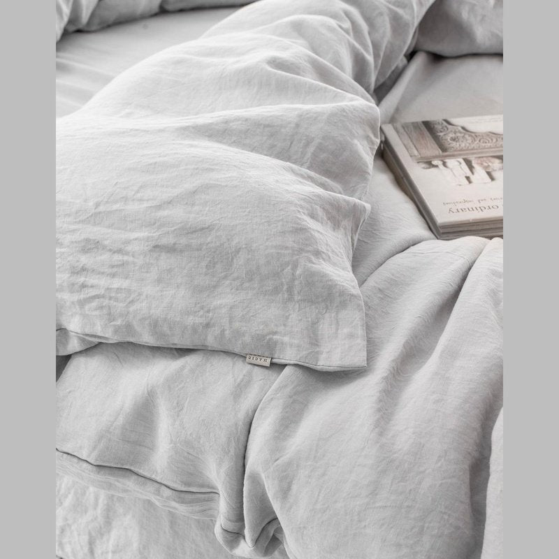 Elastic Bed Sheet Sets in 100% Pure Linen: Mattress Cover, Bed Sheet with Pillowcase