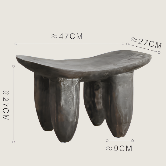 Rustic Elegance: Wabi-Sabi Accent Stool (Solid Wood, Japandi)