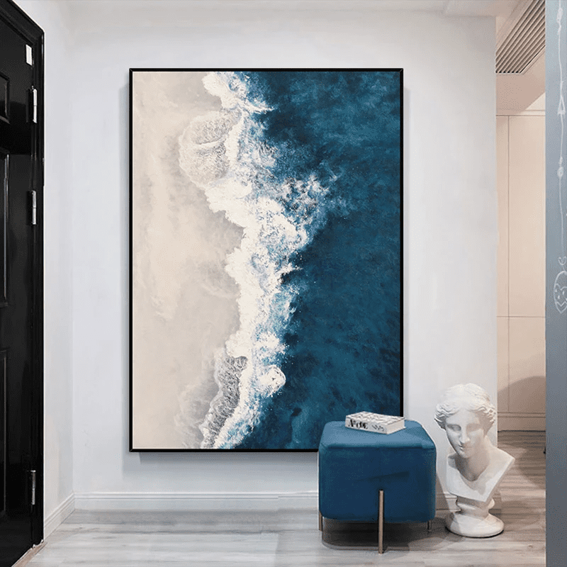 Coastal Tranquility: Abstract Wave Painting