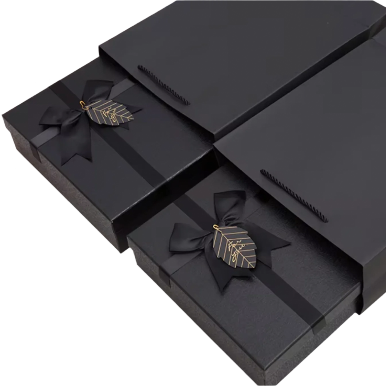 Black Gift Boxes with Bow - Various Sizes Available