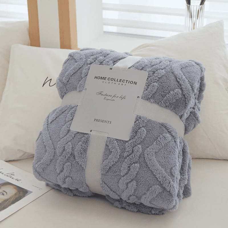 Soft Sherpa Sofa Blanket for Home and Travel - Thick and Warm