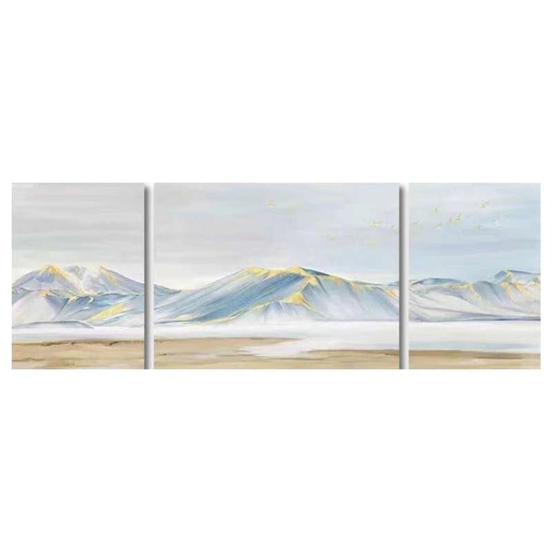 Hand-painted Abstract Gold Mountain Oil Painting Set