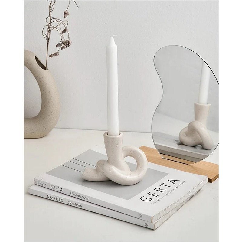 Modern Knot Candlelight (Ceramic! Nordic Glow, Handmade Charm)