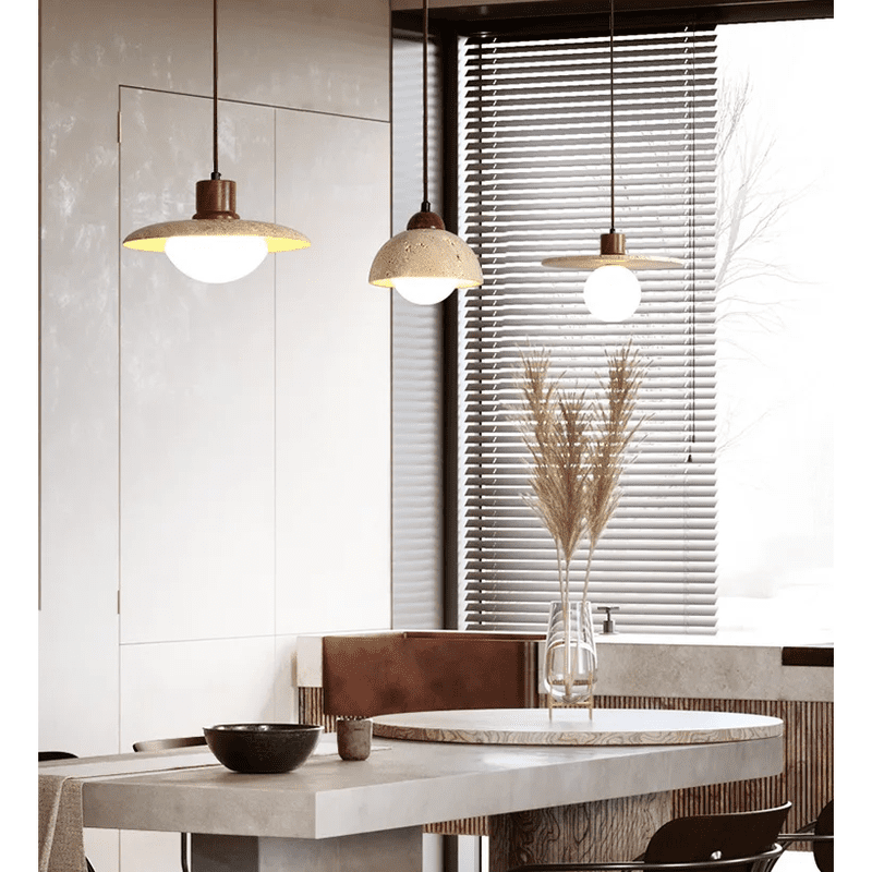 Retro Yellow Stone Bedside Pendant Lamp for Decor