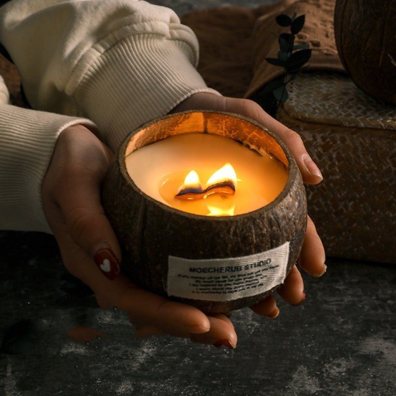 Handmade Coconut Shell Scented Candle Gift Box