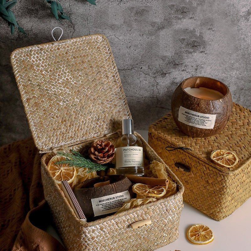 Handmade Coconut Shell Scented Candle Gift Box