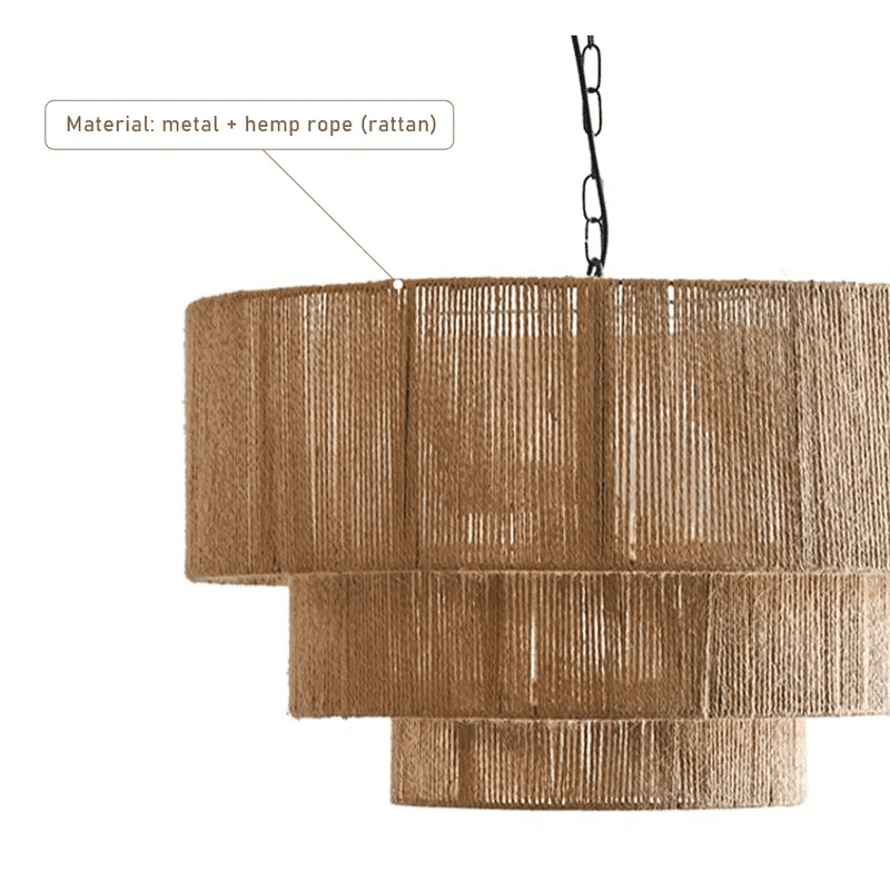 Hemp Rope Wall Lamp for Bedroom, Dining Room, and Living Room Decor