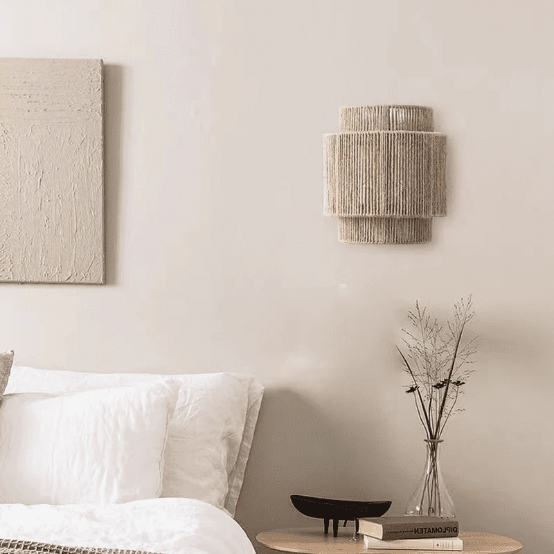 Hemp Rope Wall Lamp for Bedroom, Dining Room, and Living Room Decor