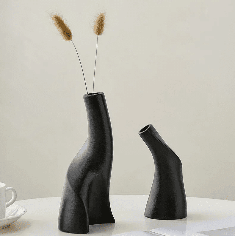 Contemporary Handmade Ceramic Frosted Vase: Unique Desktop Hydroponics Decor