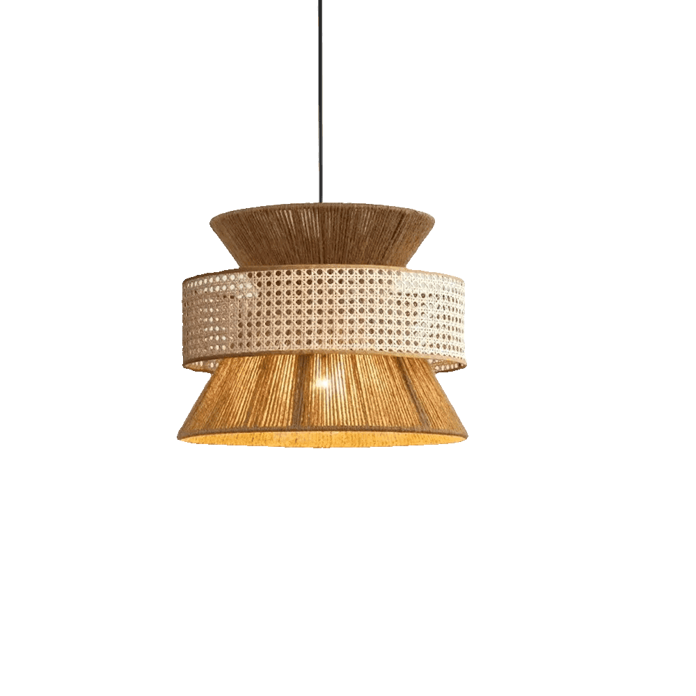 Earthy Elegance: Wabi-Sabi Rattan Chandelier (Handcrafted)