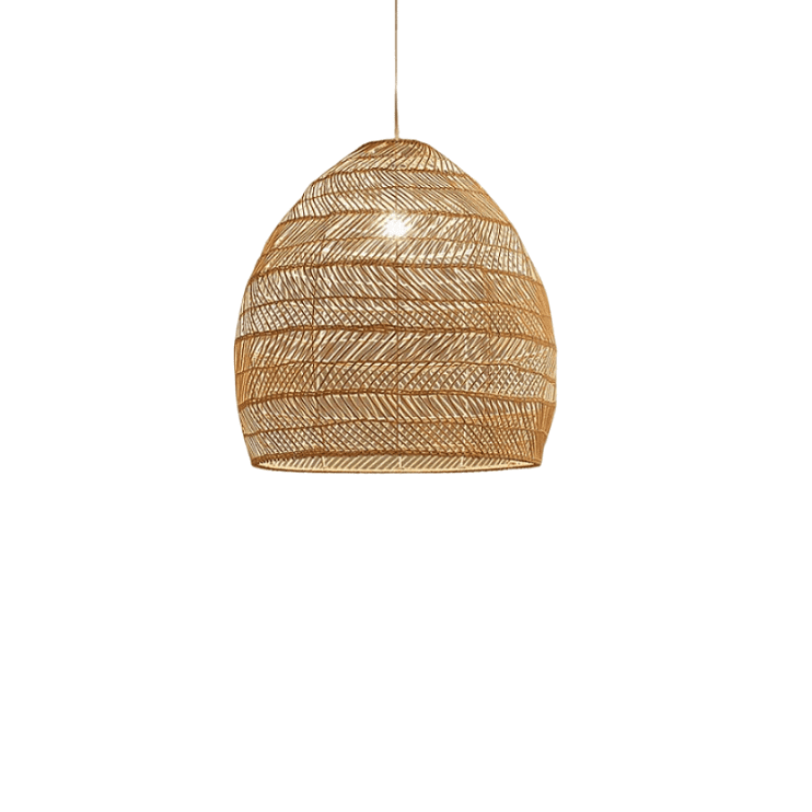 Japandi-Style Handmade Rattan Pendant Lamp