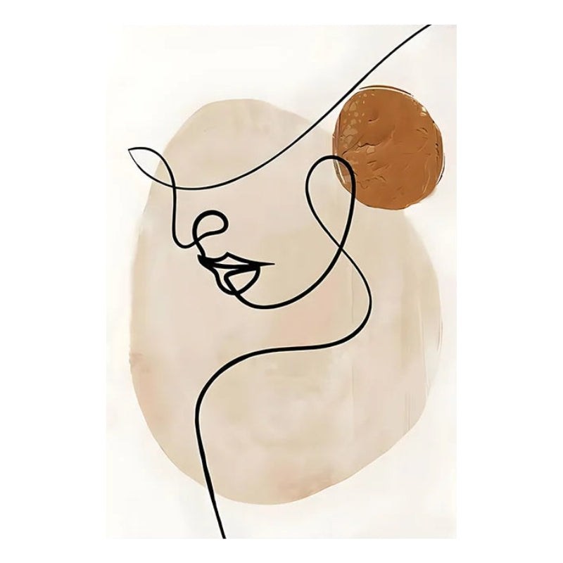 Japandi Lines: Minimalist Face Art Print for Serene Living (Canvas)