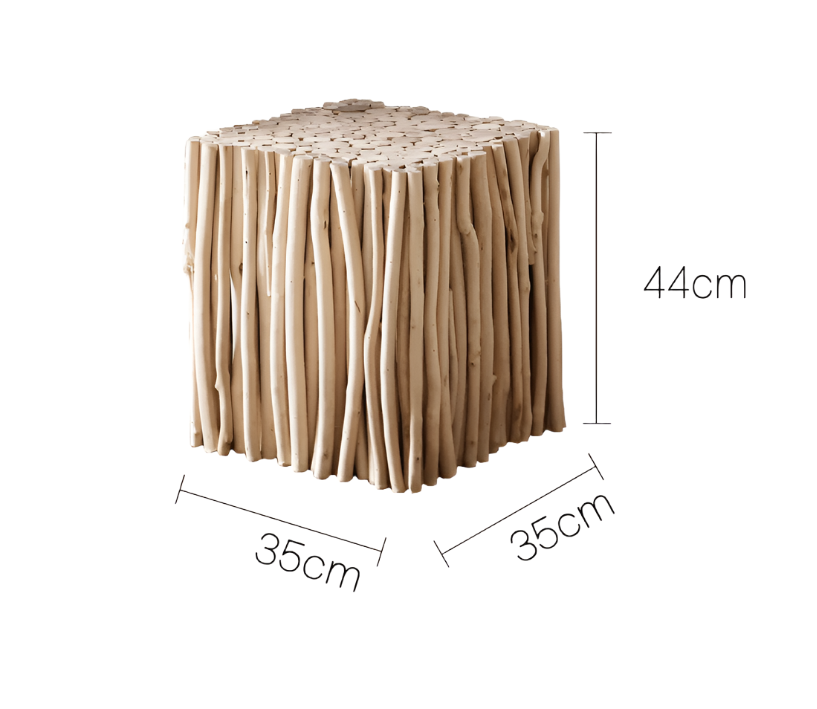 Japandi Haven: Solid Wood Side Table (Natural Beauty, Compact Design)