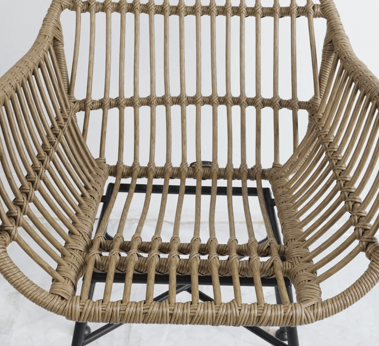 Japandi Dining Comfort: Rattan Armchairs (Natural Texture, Indoor/Outdoor)