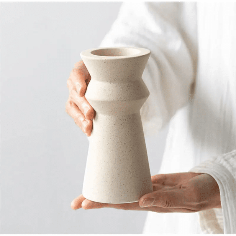 Warm Glow, Japandi Style: Ceramic Candle Holder for Minimalist Serenity