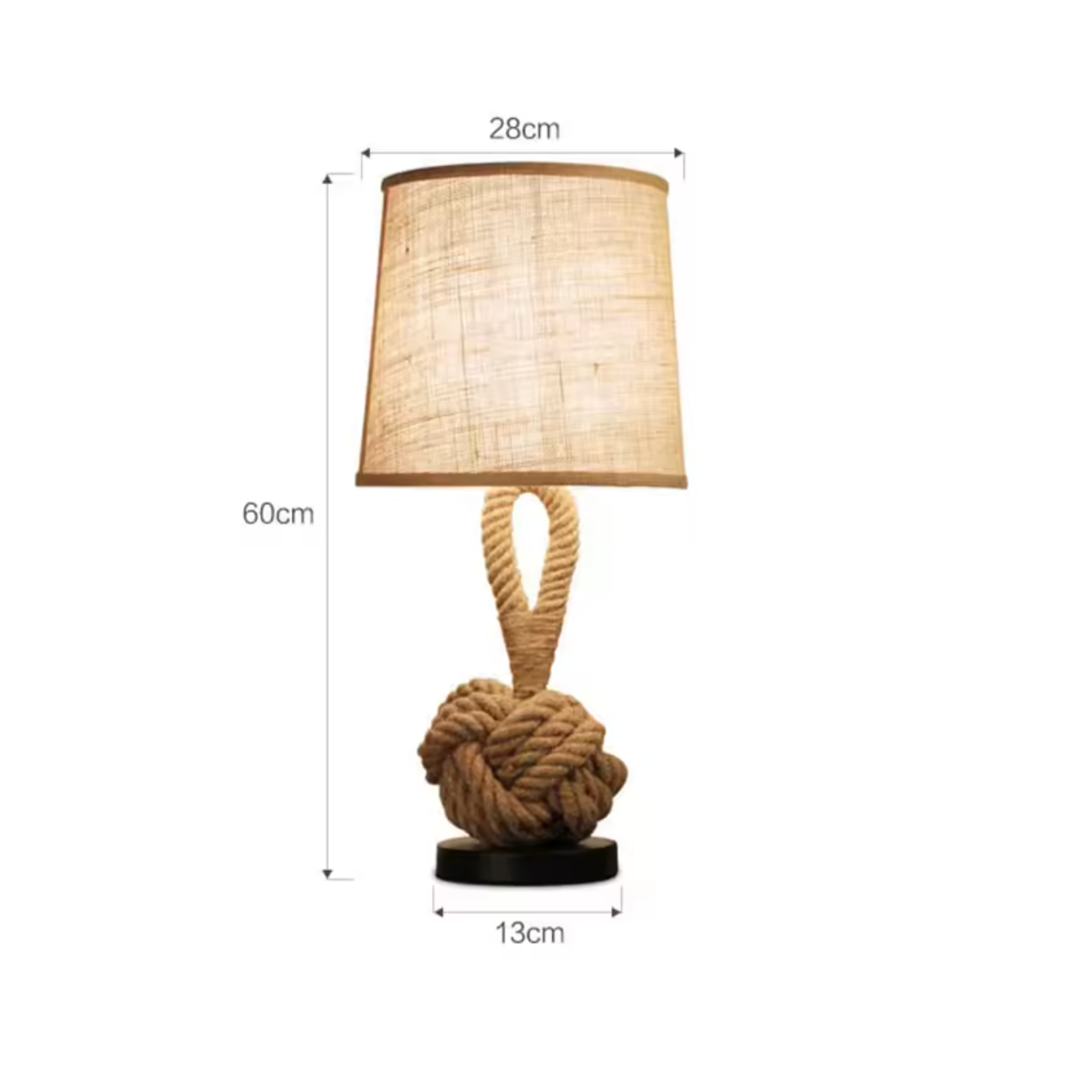 Modern Wicker Table Lamp with Fabric Shade for Living Room