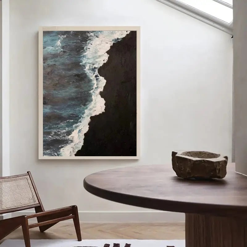 Coastal Escape: Large Textured Wave Art