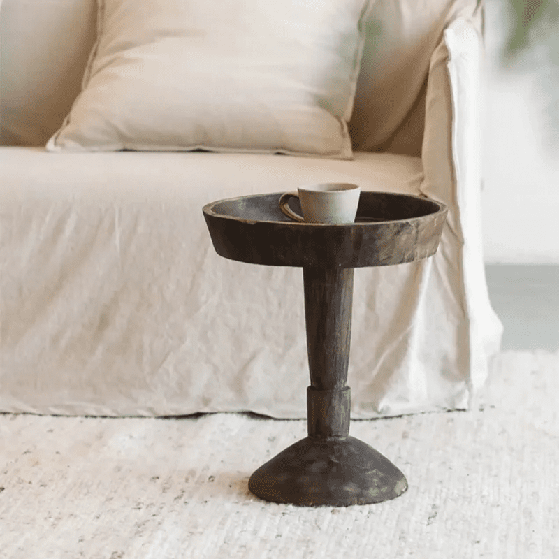 Japandi Wabi-Sabi: Reclaimed Wood Side Table (Coffee, Tea, or Display)