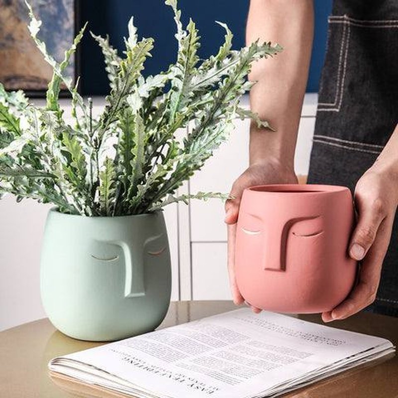 Conversation-Starting Planter: Whimsical Head Vase for Succulents & More