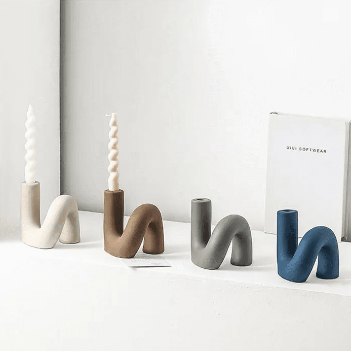 Japandi Ceramic Candlestick Set for a Minimalist Christmas