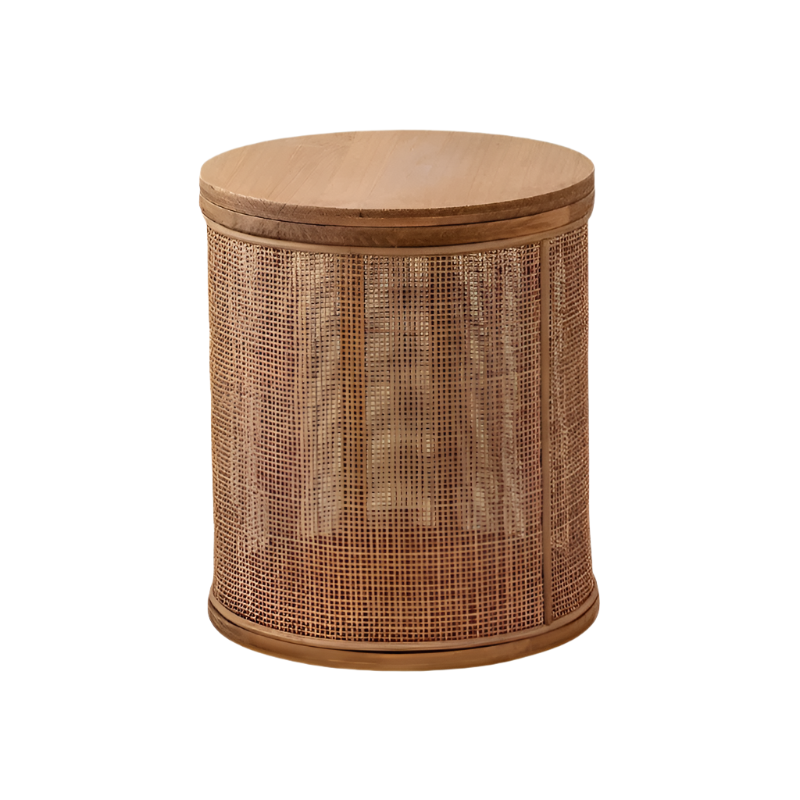 Woven Rattan Center Table: Versatile Living Room Furniture with Storage