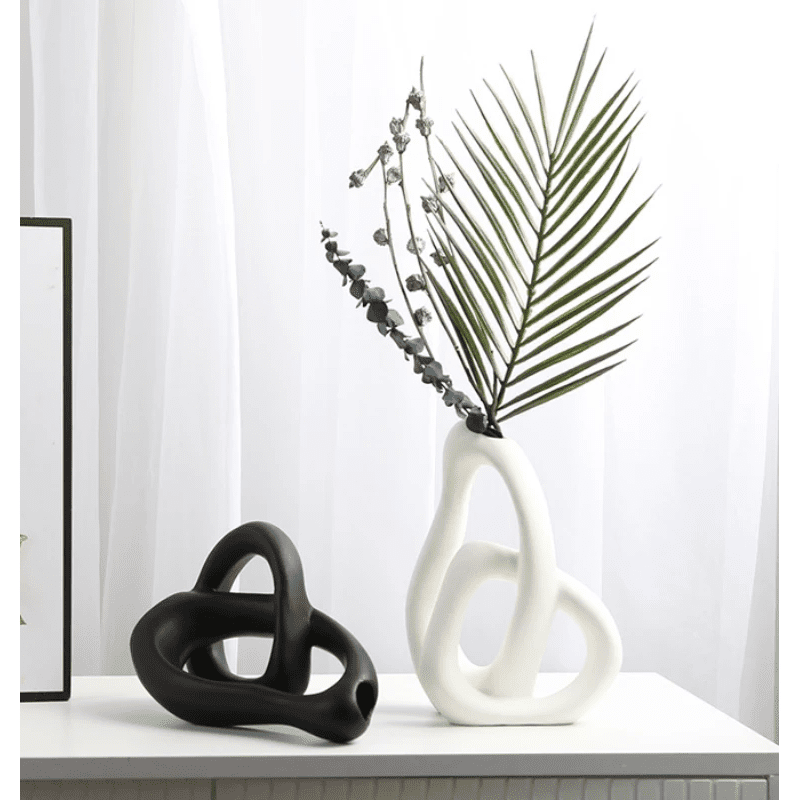 Cozy Nordic Vibes: White Vase for Dried Flowers (Office/Home)