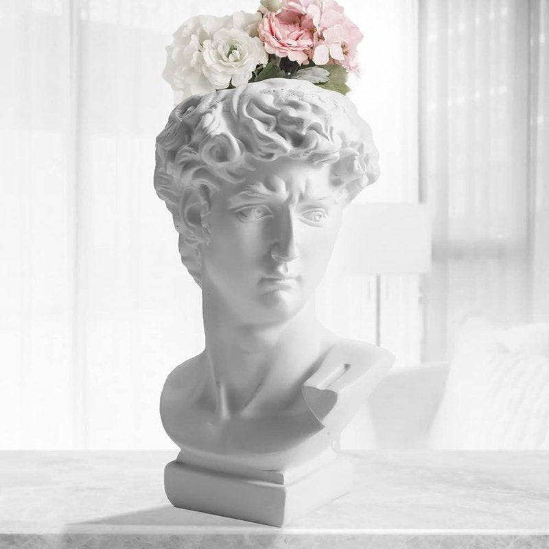 Modern Muse: David Bust Vase (Sculptural Style! Flowers or Decor)