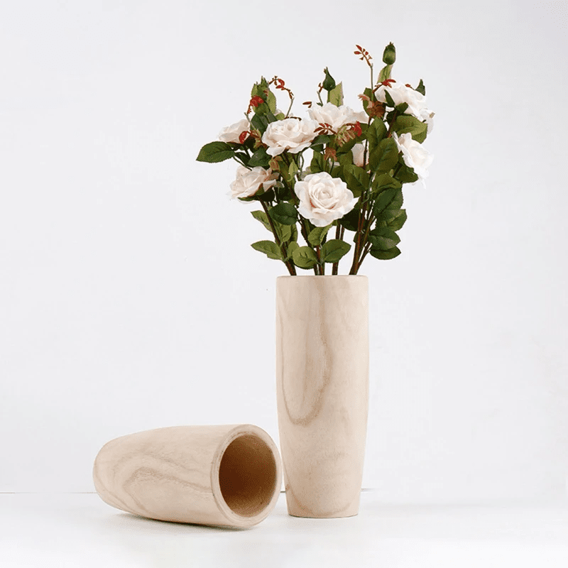 Rustic Wooden Flower Pot for Dried Floral Plants