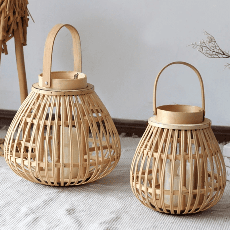 Warm Glow & Style: Bamboo Lantern Pendant (Light or Candle! Indoors/Outdoors)