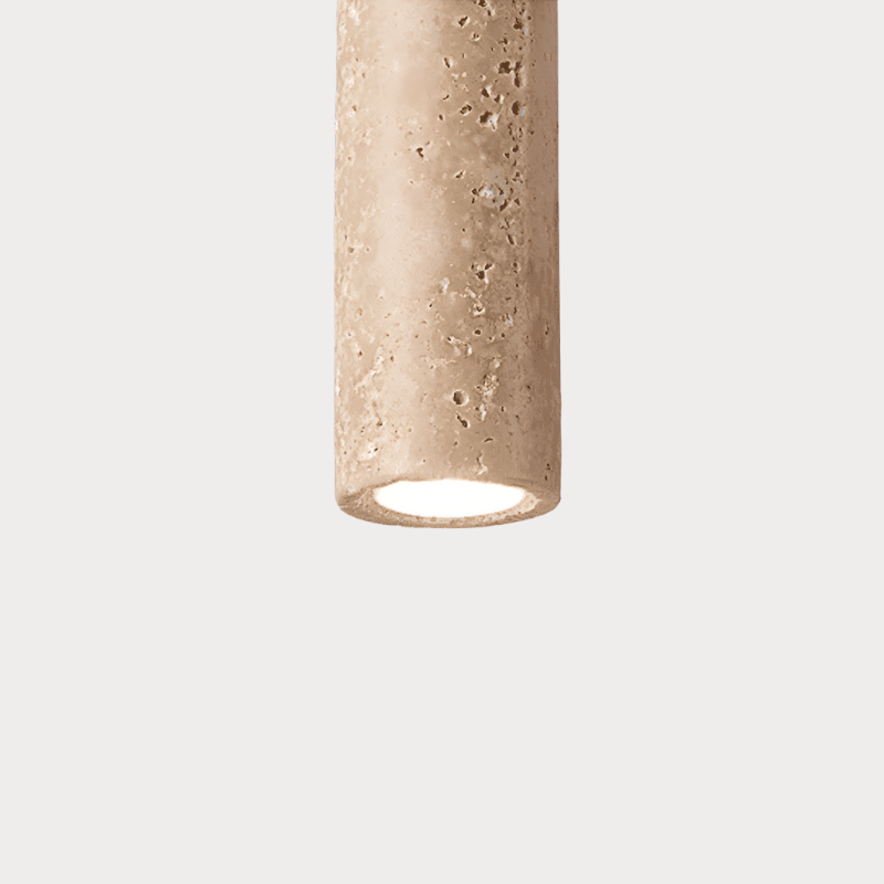 Modern Minimalist Chandelier: Warm Travertine Light for Home or Restaurant