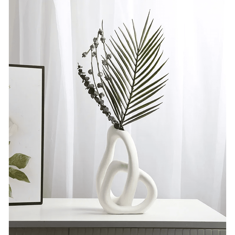 Cozy Nordic Vibes: White Vase for Dried Flowers (Office/Home)