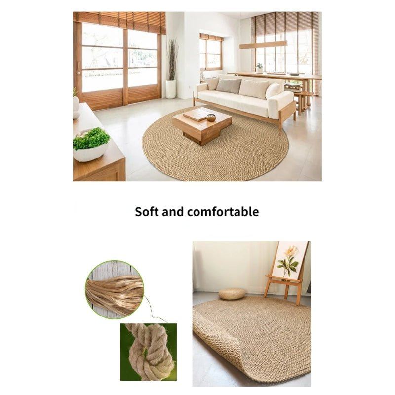 Natural Jute Carpet - Soft, Durable Home & Bedroom Rug