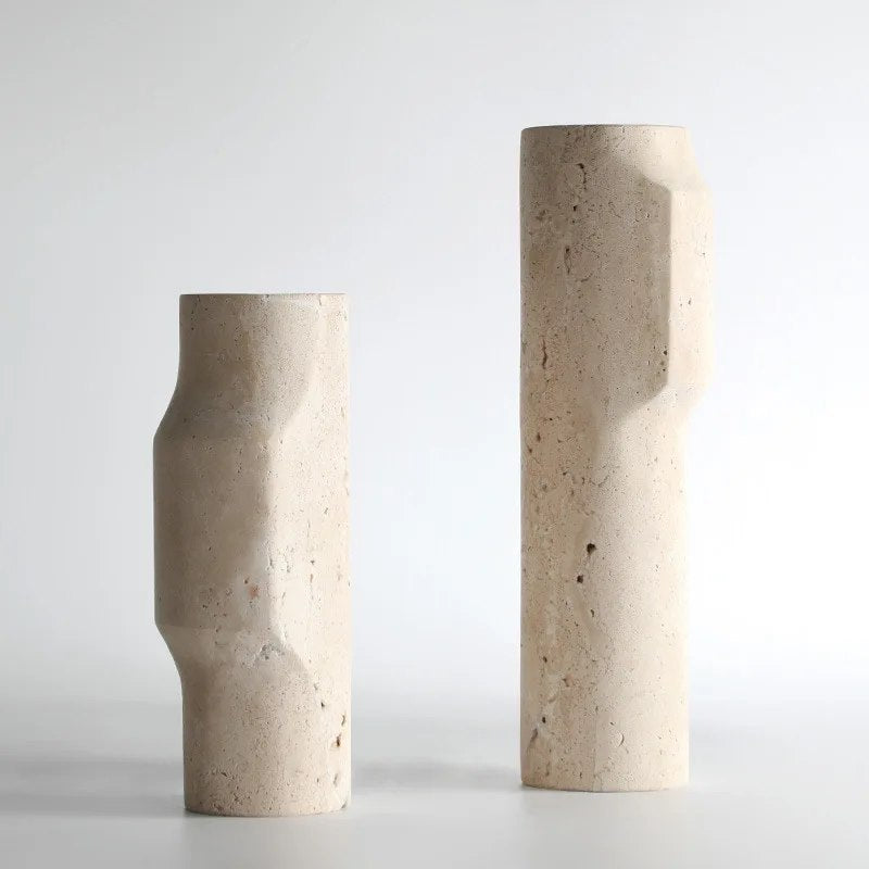 Earthy Elegance: Marble Vase for Japandi Floral Arrangements