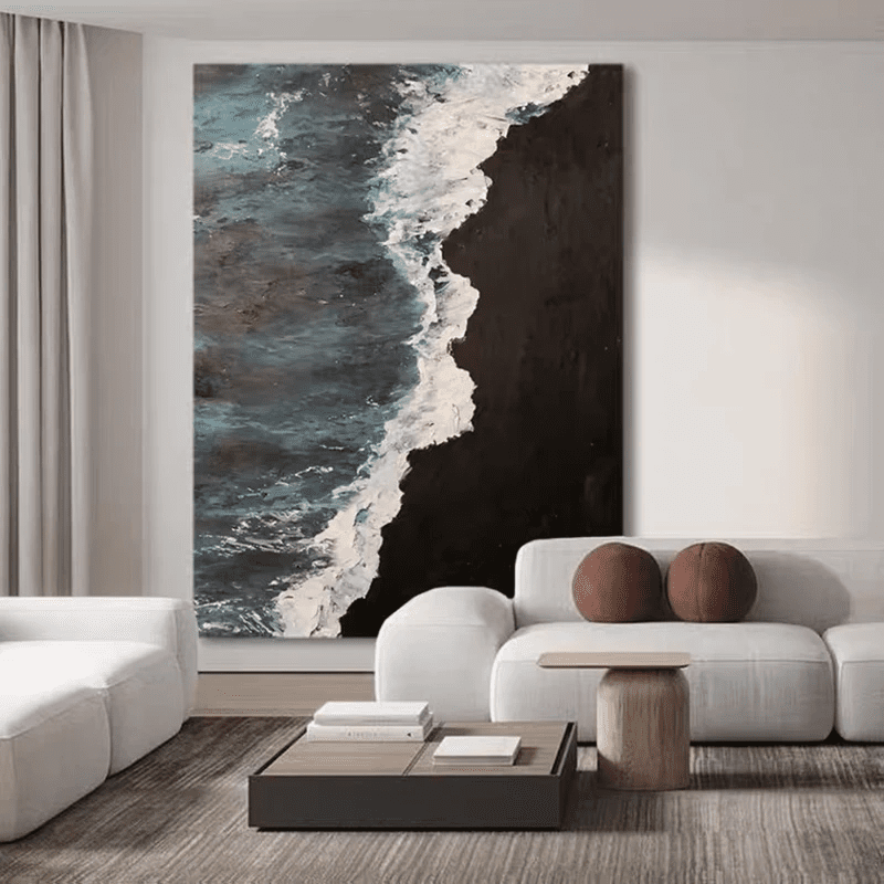 Coastal Escape: Large Textured Wave Art