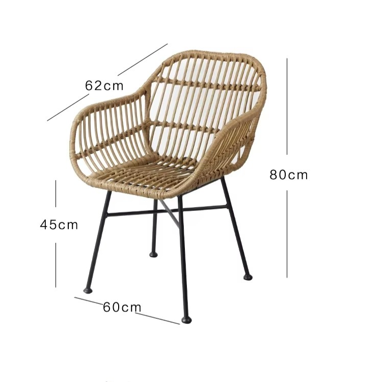 Japandi Dining Comfort: Rattan Armchairs (Natural Texture, Indoor/Outdoor)