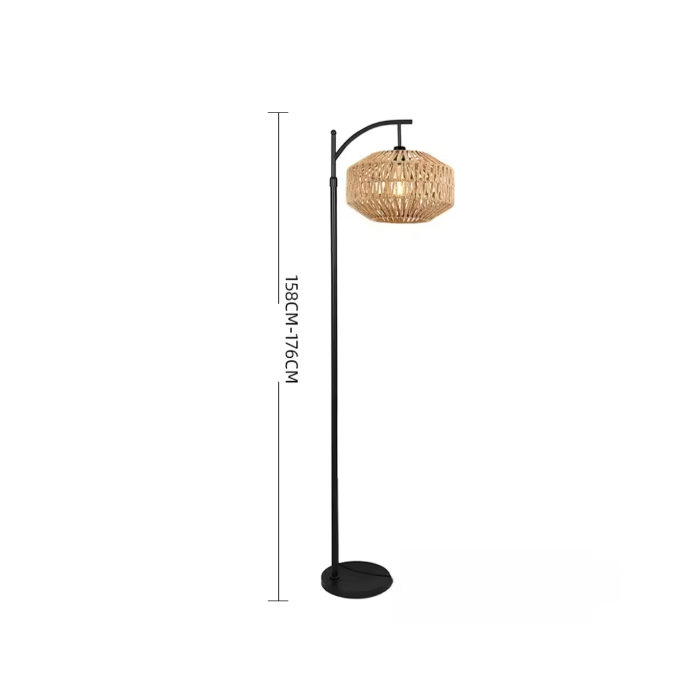 Mediterranean Boho Rattan Floor Lamp