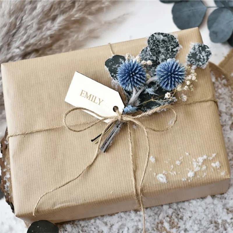 Dried Blue Thistle Flowers Bouquet