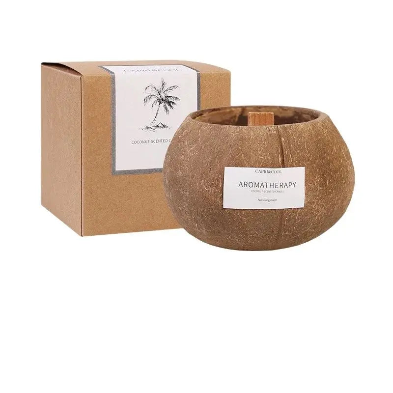 Coconut Shell Candle: Aromatherapy Gift Box