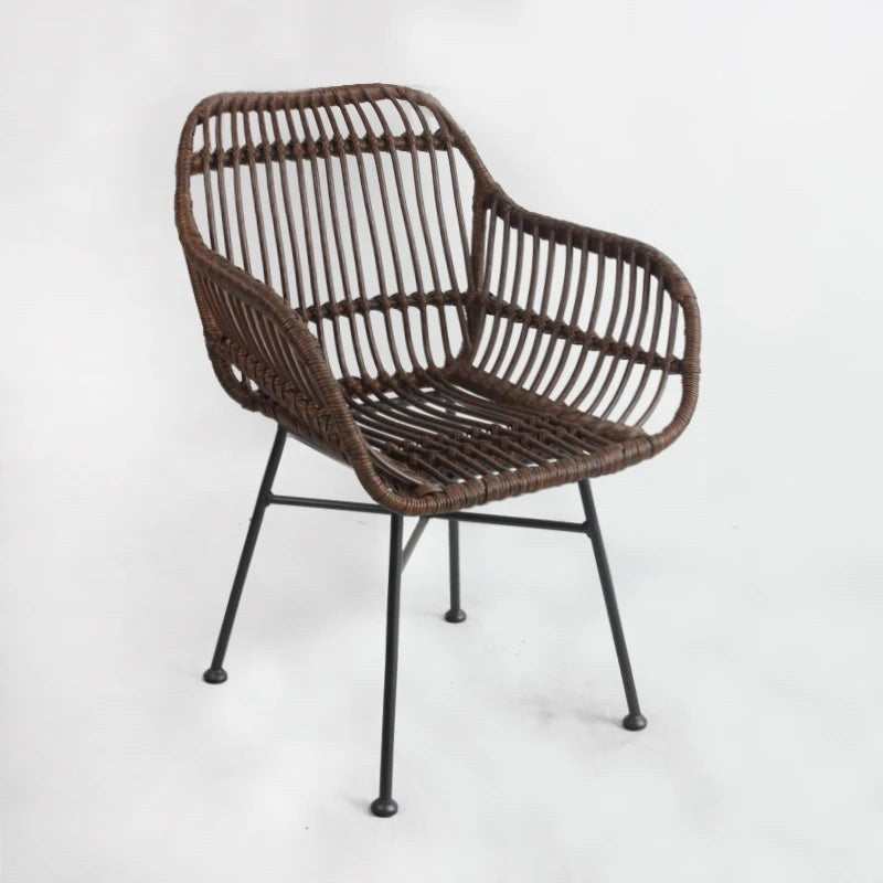 Japandi Dining Comfort: Rattan Armchairs (Natural Texture, Indoor/Outdoor)