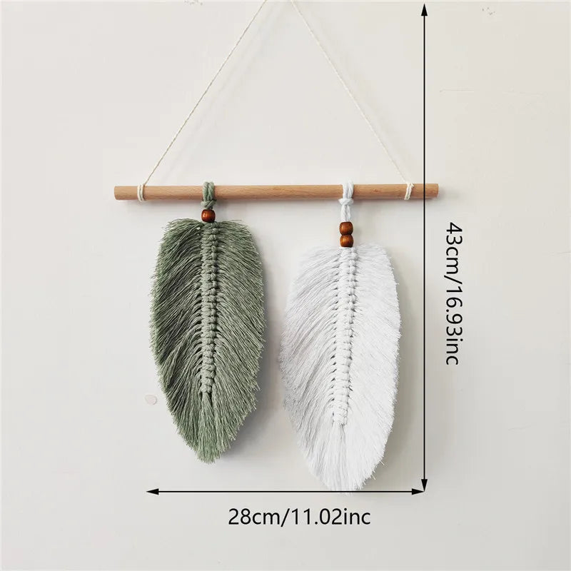 Nordic Macrame Wall Hanging: Leaves & Tassels