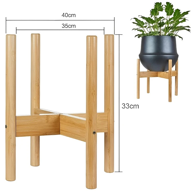 Wooden Four-Legged Bonsai Stand for Plant Display and Decor